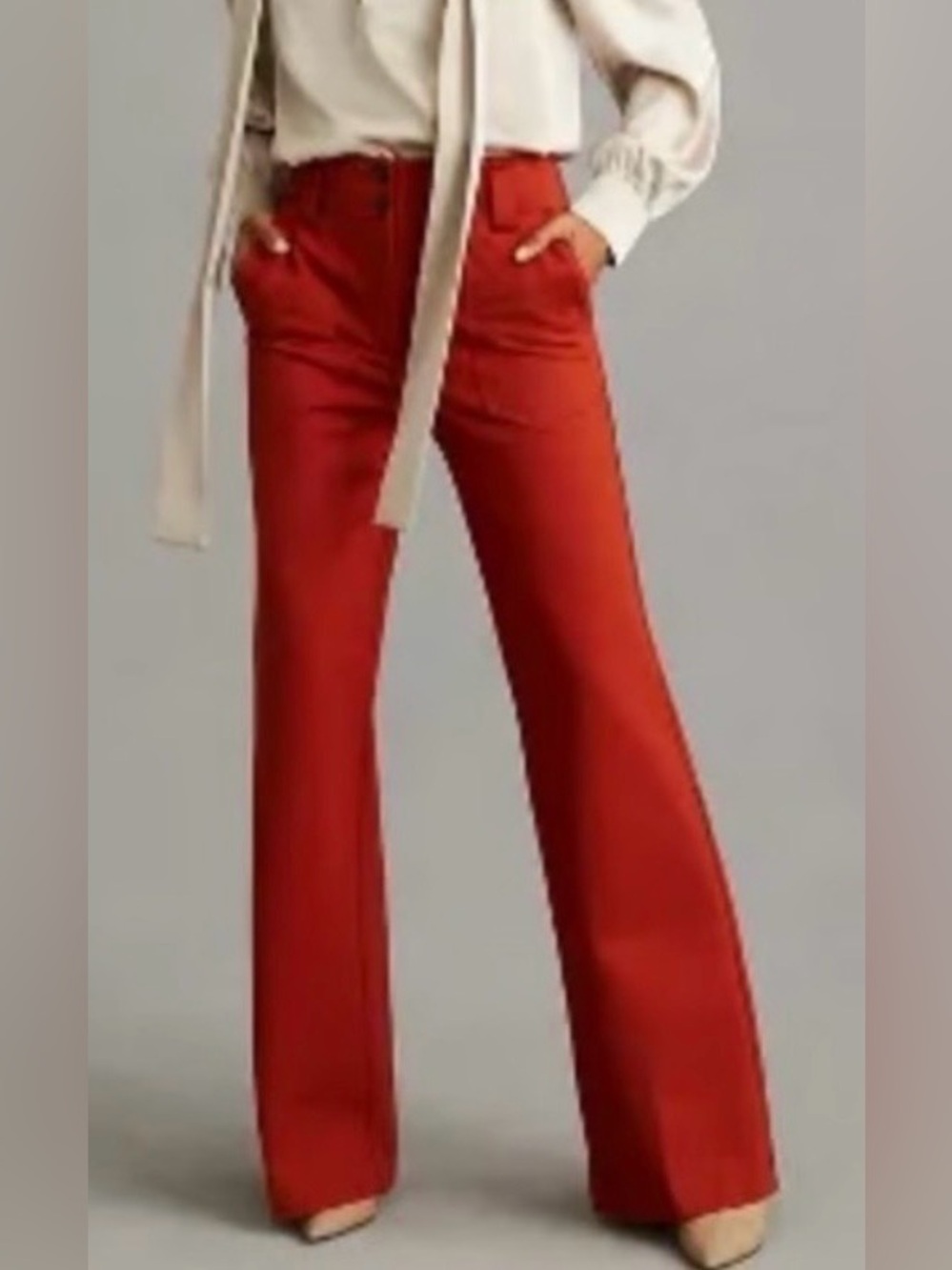 ANTHROPOLOGIE MAEVE THE NAOMI WIDE LEG PONTE KNIT PANTS, SIZE 6.